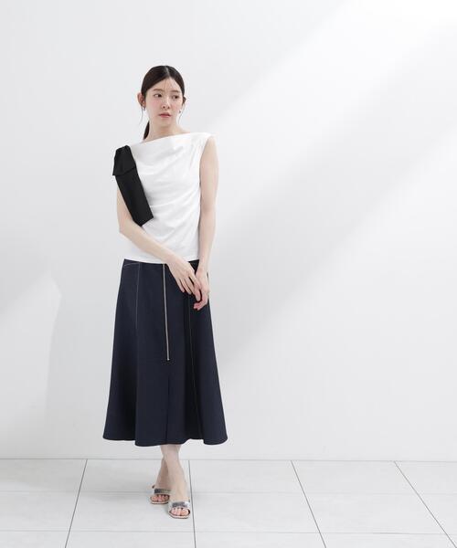 PROPORTION BODY DRESSING(プロポーションボディドレッシング)の「アシメリボンカットソー / 1216260601(Tシャツ/カットソー・レディース・ホワイト系その他/レッド/ネイビー・SMALL/MEDIUM)」の14枚目の写真