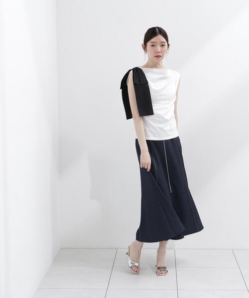 PROPORTION BODY DRESSING(プロポーションボディドレッシング)の「アシメリボンカットソー / 1216260601(Tシャツ/カットソー・レディース・ホワイト系その他/レッド/ネイビー・SMALL/MEDIUM)」の16枚目の写真