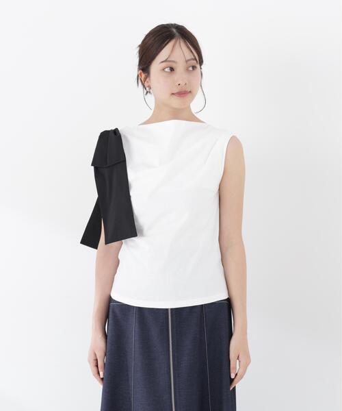 PROPORTION BODY DRESSING(プロポーションボディドレッシング)の「アシメリボンカットソー / 1216260601(Tシャツ/カットソー・レディース・ホワイト系その他/レッド/ネイビー・SMALL/MEDIUM)」の20枚目の写真