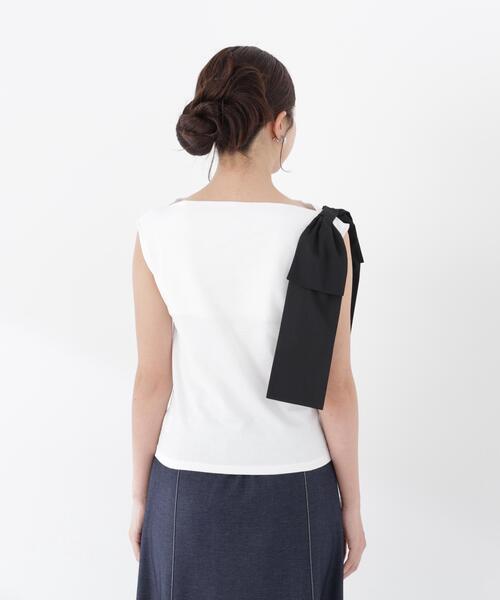 PROPORTION BODY DRESSING(プロポーションボディドレッシング)の「アシメリボンカットソー / 1216260601(Tシャツ/カットソー・レディース・ホワイト系その他/レッド/ネイビー・SMALL/MEDIUM)」の22枚目の写真