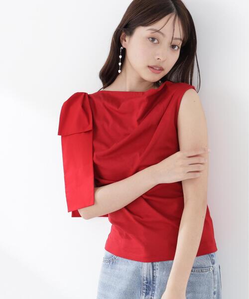 PROPORTION BODY DRESSING(プロポーションボディドレッシング)の「アシメリボンカットソー / 1216260601(Tシャツ/カットソー・レディース・ホワイト系その他/レッド/ネイビー・SMALL/MEDIUM)」の10枚目の写真
