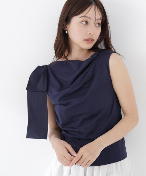 PROPORTION BODY DRESSING(プロポーションボディドレッシング)の「アシメリボンカットソー / 1216260601(Tシャツ/カットソー・レディース・ホワイト系その他/レッド/ネイビー・SMALL/MEDIUM)」の13枚目の写真