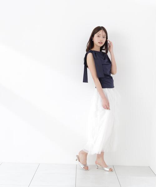 PROPORTION BODY DRESSING(プロポーションボディドレッシング)の「アシメリボンカットソー / 1216260601(Tシャツ/カットソー・レディース・ホワイト系その他/レッド/ネイビー・SMALL/MEDIUM)」の5枚目の写真