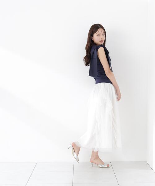 PROPORTION BODY DRESSING(プロポーションボディドレッシング)の「アシメリボンカットソー / 1216260601(Tシャツ/カットソー・レディース・ホワイト系その他/レッド/ネイビー・SMALL/MEDIUM)」の7枚目の写真