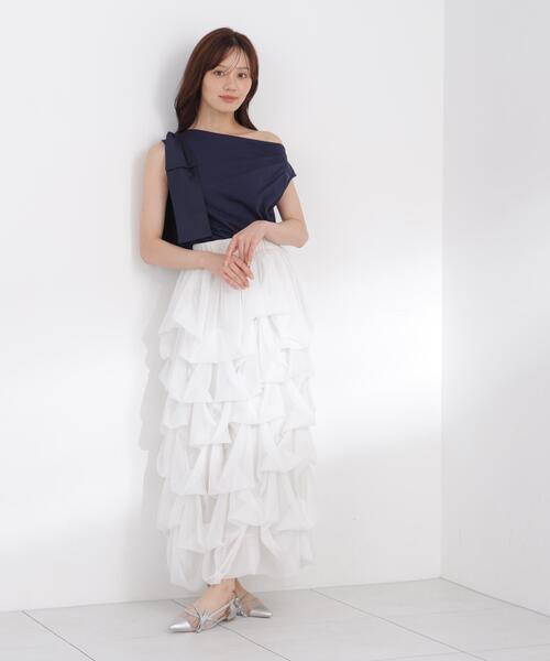 PROPORTION BODY DRESSING(プロポーションボディドレッシング)の「アシメリボンカットソー / 1216260601(Tシャツ/カットソー・レディース・ホワイト系その他/レッド/ネイビー・SMALL/MEDIUM)」の8枚目の写真