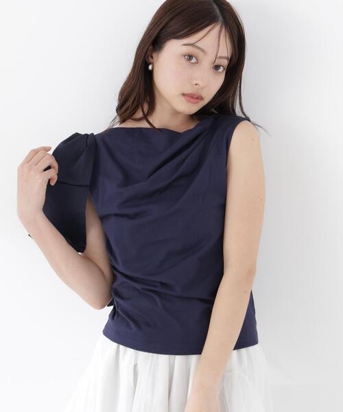 PROPORTION BODY DRESSING(プロポーションボディドレッシング)の「アシメリボンカットソー / 1216260601(Tシャツ/カットソー・レディース・ホワイト系その他/レッド/ネイビー・SMALL/MEDIUM)」の9枚目の写真