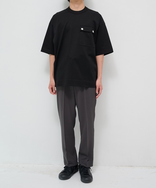 CINOH（チノ）の「【CINOH/チノ】別注REFINA POCKET T-SHIRT（Tシャツ/カットソー・メンズ・ブラック/オフホワイト/ダークネイビー・48/46/44）」の7枚目の写真