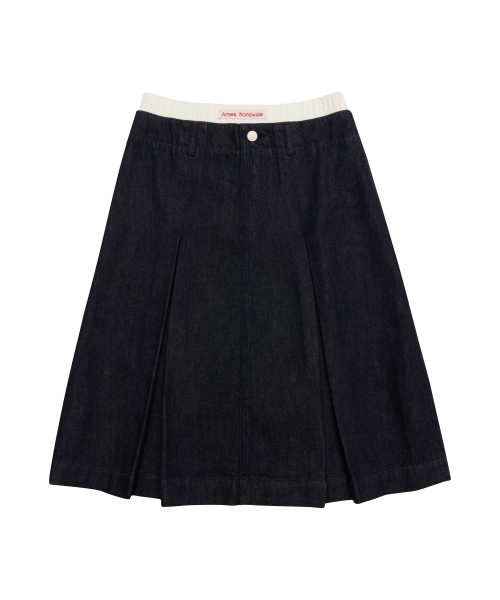 AMESWORLDWIDE(アメスワールドワイド)の「DENIM PLEATS MIDI SKIRT DEEP BLUE(スカート・レディース・その他・MEDIUM/SMALL)」の4枚目の写真