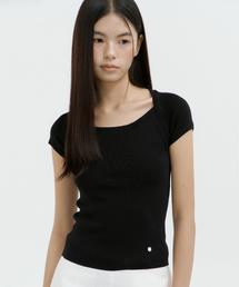 Boatneck Bolero Knit Top (black)