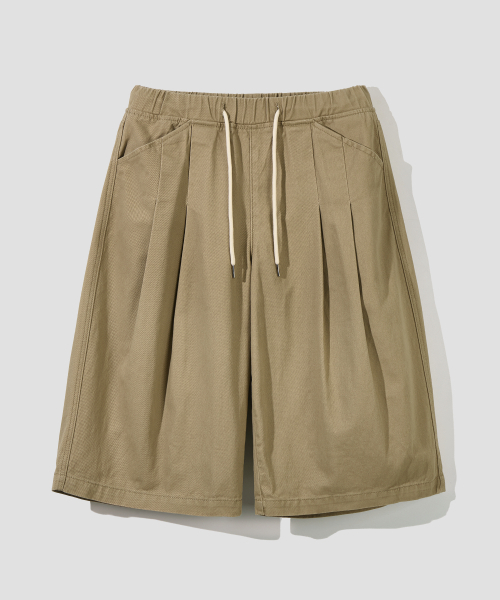 AGOD（エージーオーディー）の「ツーピンタックバンディングストリングバミューダパンツ[ベージュ]（その他パンツ・レディース・その他・SMALL/MEDIUM/LARGE/X-LARGE）」の4枚目の写真