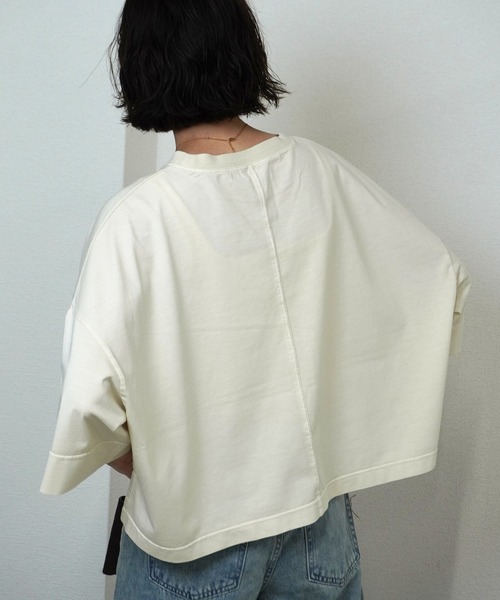 gossara(ゴサラ)の「【自然と目を引くデザイン】ピグメントオーバーロゴT(Tシャツ/カットソー・レディース・ネイビー/ダークブラウン/オフホワイト・FREE)」の20枚目の写真