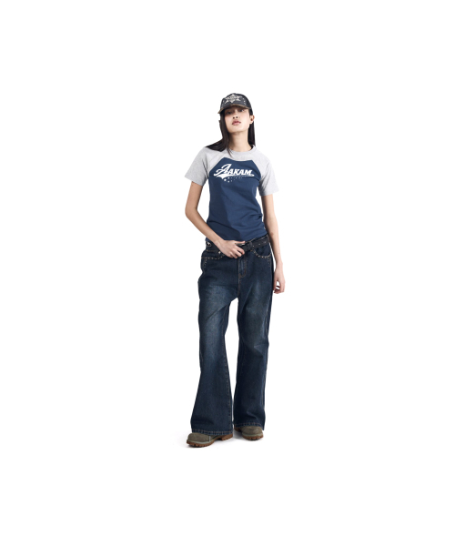 AAKAM(アーカム)の「Authentic Raglan Half Top (Navy)(Tシャツ/カットソー・レディース・その他・1/3/2)」の4枚目の写真