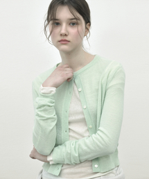 MOHAIR BASIC CARDIGAN - LIGHT GREEN