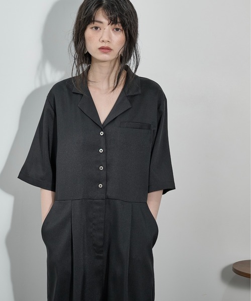 THE YOn(ザヨン)の「ハーフスリーブシャツオールインワン(サロペット/オーバーオール・レディース・ピンク/ブラウン/ブラック・M/S)」の22枚目の写真