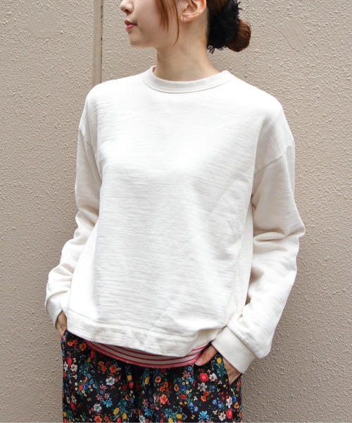 MEYAME（メヤメ）の「MEYAME/メヤメ　ライトソフトショートスウェット　LIGHT SOFT SHORT SWEAT　MEY-2506（スウェット・レディース・オフホワイト/チャコールグレー・FREE）」の16枚目の写真