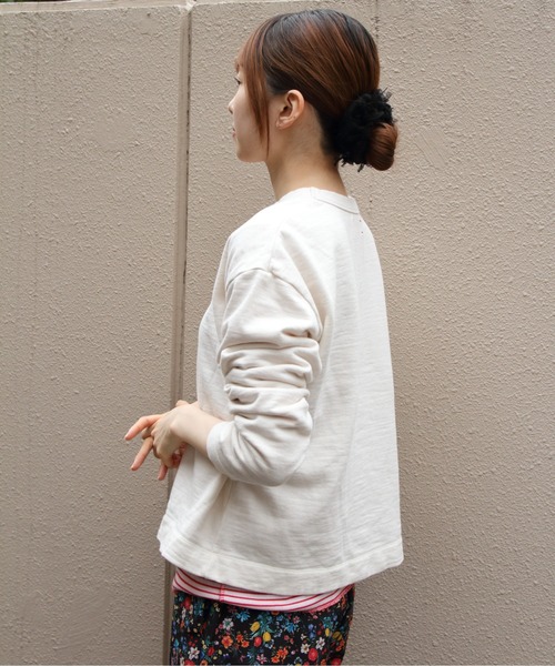 MEYAME（メヤメ）の「MEYAME/メヤメ　ライトソフトショートスウェット　LIGHT SOFT SHORT SWEAT　MEY-2506（スウェット・レディース・オフホワイト/チャコールグレー・FREE）」の17枚目の写真