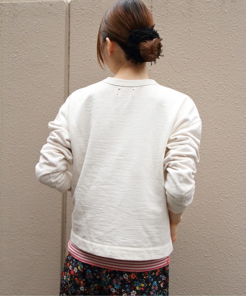 MEYAME（メヤメ）の「MEYAME/メヤメ　ライトソフトショートスウェット　LIGHT SOFT SHORT SWEAT　MEY-2506（スウェット・レディース・オフホワイト/チャコールグレー・FREE）」の18枚目の写真
