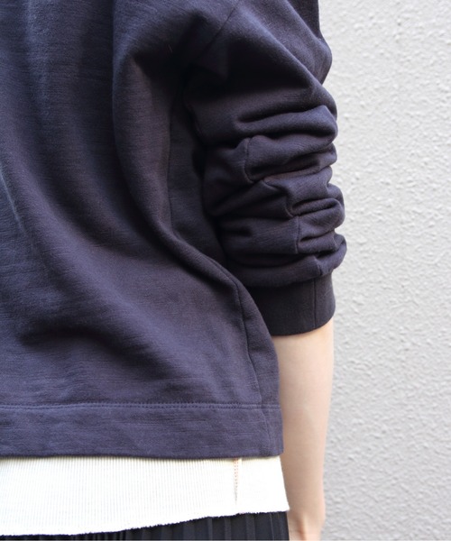 MEYAME（メヤメ）の「MEYAME/メヤメ　ライトソフトショートスウェット　LIGHT SOFT SHORT SWEAT　MEY-2506（スウェット・レディース・オフホワイト/チャコールグレー・FREE）」の5枚目の写真