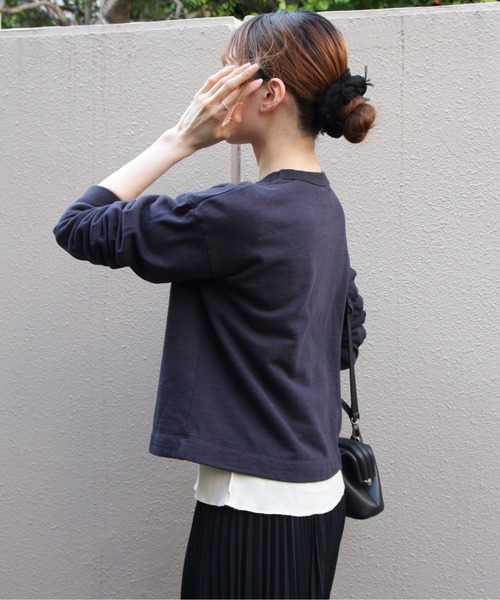 MEYAME（メヤメ）の「MEYAME/メヤメ　ライトソフトショートスウェット　LIGHT SOFT SHORT SWEAT　MEY-2506（スウェット・レディース・オフホワイト/チャコールグレー・FREE）」の7枚目の写真