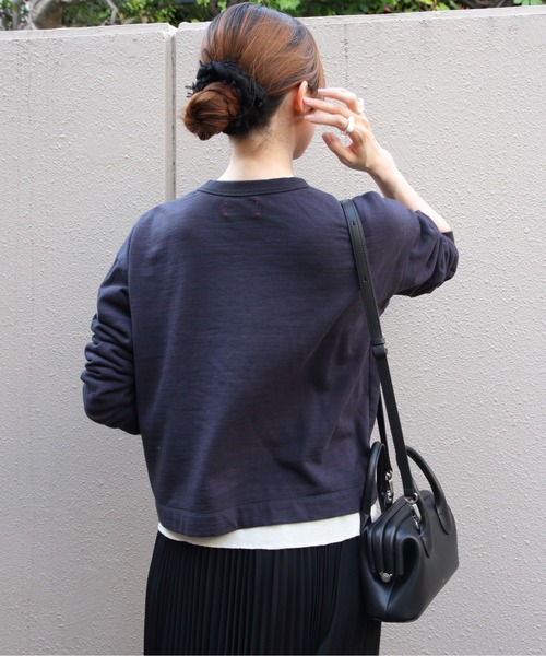 MEYAME（メヤメ）の「MEYAME/メヤメ　ライトソフトショートスウェット　LIGHT SOFT SHORT SWEAT　MEY-2506（スウェット・レディース・オフホワイト/チャコールグレー・FREE）」の8枚目の写真