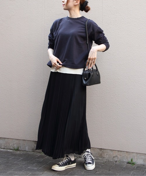 MEYAME（メヤメ）の「MEYAME/メヤメ　ライトソフトショートスウェット　LIGHT SOFT SHORT SWEAT　MEY-2506（スウェット・レディース・オフホワイト/チャコールグレー・FREE）」の9枚目の写真