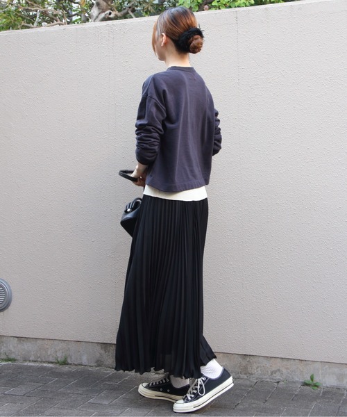 MEYAME（メヤメ）の「MEYAME/メヤメ　ライトソフトショートスウェット　LIGHT SOFT SHORT SWEAT　MEY-2506（スウェット・レディース・オフホワイト/チャコールグレー・FREE）」の11枚目の写真