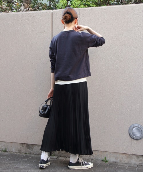 MEYAME（メヤメ）の「MEYAME/メヤメ　ライトソフトショートスウェット　LIGHT SOFT SHORT SWEAT　MEY-2506（スウェット・レディース・オフホワイト/チャコールグレー・FREE）」の12枚目の写真