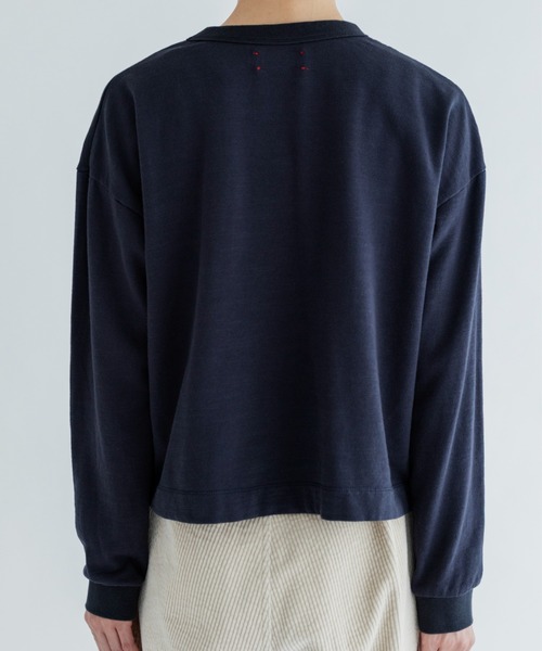 MEYAME（メヤメ）の「MEYAME/メヤメ　ライトソフトショートスウェット　LIGHT SOFT SHORT SWEAT　MEY-2506（スウェット・レディース・オフホワイト/チャコールグレー・FREE）」の3枚目の写真