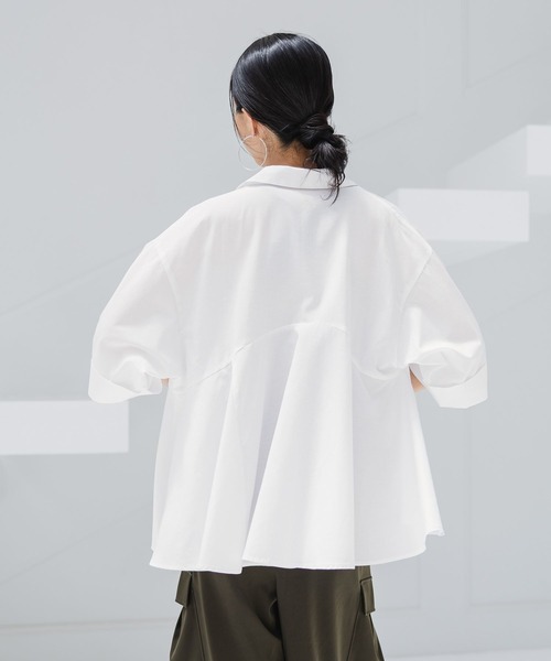 HEREIAM(ヘレイアム)の「【HEREIAM】スラブペプラムシャツ(シャツ/ブラウス・レディース・ライトブルー/ホワイト/ブラック・FREE)」の11枚目の写真