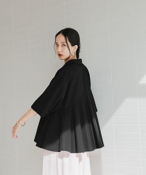 HEREIAM(ヘレイアム)の「【HEREIAM】スラブペプラムシャツ(シャツ/ブラウス・レディース・ライトブルー/ホワイト/ブラック・FREE)」の15枚目の写真