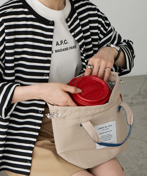 BONLECILL Marche(ボンルシールマルシェ)の「【BONLECILL Marche】《保冷/保温》アソート柄保冷巾着ランチバッグ(トートバッグ・レディース・ベージュ/ブラック/グリーン系その他/レッド系その他/ブルー系1・FREE)」の16枚目の写真