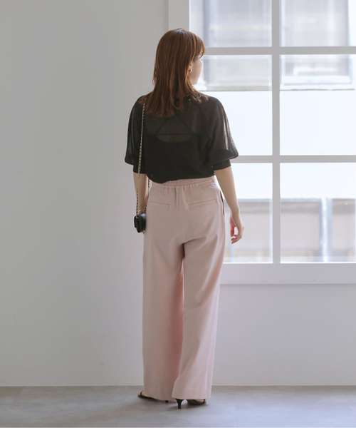 La TOTALITE(ラトータリテ)の「《追加》【洗える】リボンワイドパンツ(スラックス・レディース・ブラックミックス・36/38)」の12枚目の写真