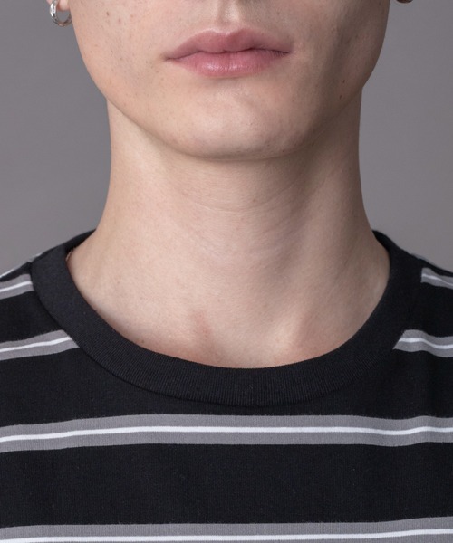 BROWNY(ブラウニー)の「BROWNY/【26年春夏新作】接触冷感マルチボーダーT(Tシャツ/カットソー・メンズ・ブラック/ホワイト・LARGE/MEDIUM)」の20枚目の写真
