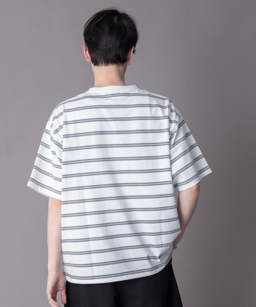 BROWNY(ブラウニー)の「BROWNY/【26年春夏新作】接触冷感マルチボーダーT(Tシャツ/カットソー・メンズ・ブラック/ホワイト・LARGE/MEDIUM)」の15枚目の写真