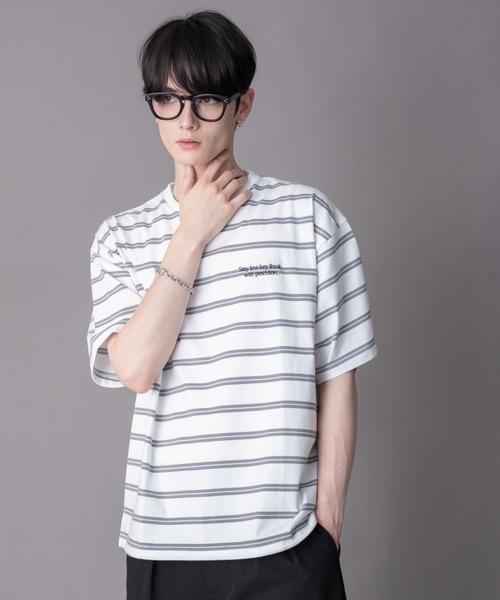BROWNY(ブラウニー)の「BROWNY/【26年春夏新作】接触冷感マルチボーダーT(Tシャツ/カットソー・メンズ・ブラック/ホワイト・LARGE/MEDIUM)」の5枚目の写真