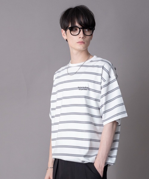 BROWNY(ブラウニー)の「BROWNY/【26年春夏新作】接触冷感マルチボーダーT(Tシャツ/カットソー・メンズ・ブラック/ホワイト・LARGE/MEDIUM)」の7枚目の写真