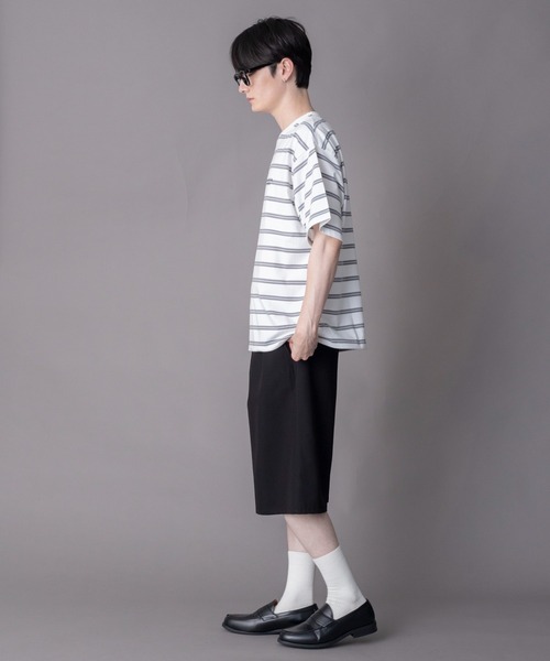 BROWNY(ブラウニー)の「BROWNY/【26年春夏新作】接触冷感マルチボーダーT(Tシャツ/カットソー・メンズ・ブラック/ホワイト・LARGE/MEDIUM)」の8枚目の写真