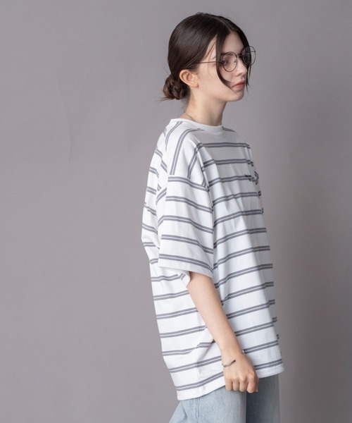 BROWNY(ブラウニー)の「BROWNY/【26年春夏新作】接触冷感マルチボーダーT(Tシャツ/カットソー・メンズ・ブラック/ホワイト・LARGE/MEDIUM)」の4枚目の写真