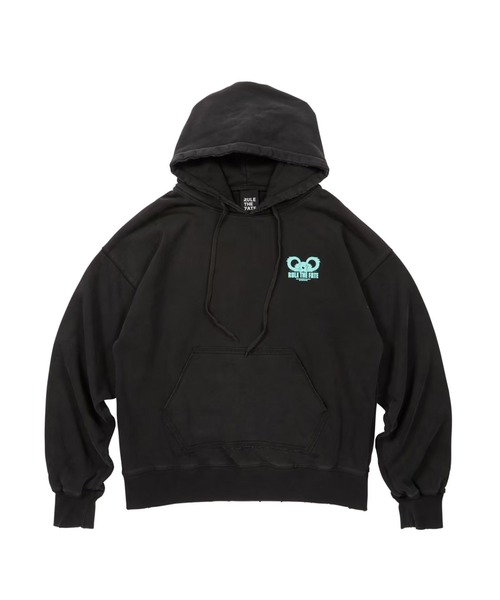 RULE THE FATE(ルールザフェイト)の「RTF MOUSE DAMAGE HOODIE/マウスダメージスウェットフーディー(スウェット・メンズ・ベージュ/ブラック・2/1)」の2枚目の写真