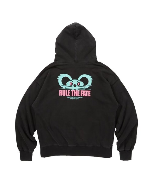 RULE THE FATE(ルールザフェイト)の「RTF MOUSE DAMAGE HOODIE/マウスダメージスウェットフーディー(スウェット・メンズ・ベージュ/ブラック・2/1)」の3枚目の写真