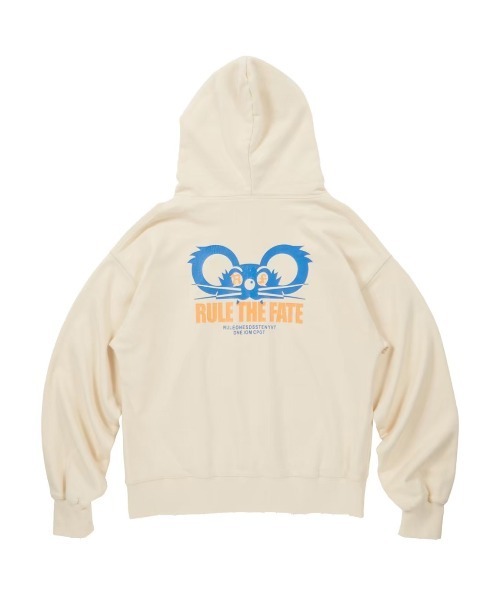 RULE THE FATE(ルールザフェイト)の「RTF MOUSE DAMAGE HOODIE/マウスダメージスウェットフーディー(スウェット・メンズ・ベージュ/ブラック・2/1)」の6枚目の写真