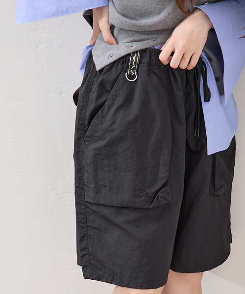 MANASTASH(マナスタッシュ)の「別注【MANASTASH/マナスタッシュ】 for JS NYLON SHORTS(その他パンツ・レディース・パープル系その他/ベージュ/ブラック・FREE)」の1枚目の写真