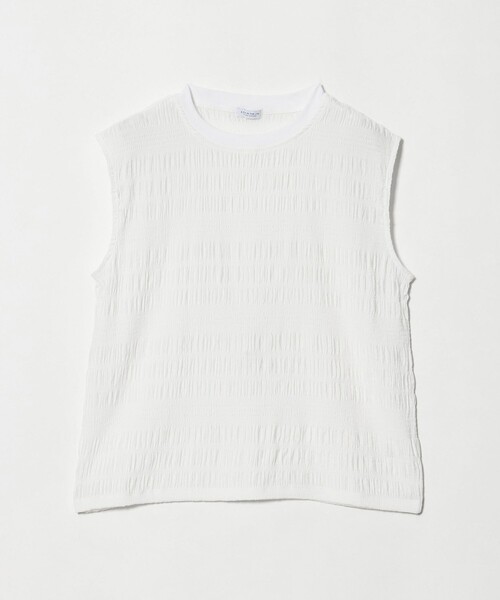 A DAY IN THE LIFE UNITED ARROWS(アデイインザライフユナイテッドアローズ)の「シャーリング ノースリーブプルオーバー <A DAY IN THE LIFE>(シャツ/ブラウス・レディース・ホワイト/ブラック/レッド・FREE)」の1枚目の写真