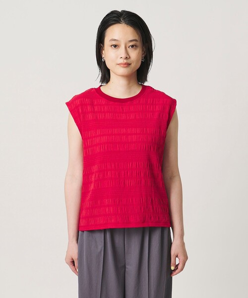 A DAY IN THE LIFE UNITED ARROWS(アデイインザライフユナイテッドアローズ)の「シャーリング ノースリーブプルオーバー <A DAY IN THE LIFE>(シャツ/ブラウス・レディース・ホワイト/ブラック/レッド・FREE)」の6枚目の写真