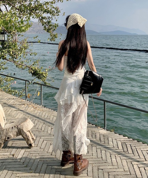 HALEY PESCA(ヘーリーペスカ)の「HALEY PESCA/レースティアード アシンメトリーキャミワンピース(ワンピース・レディース・ホワイト・MEDIUM/SMALL)」の7枚目の写真