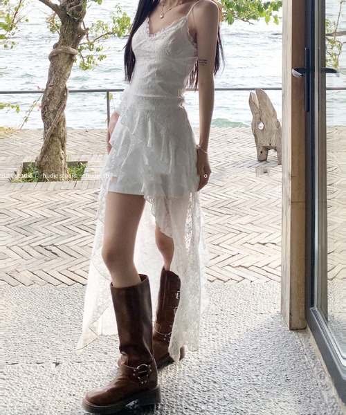 HALEY PESCA(ヘーリーペスカ)の「HALEY PESCA/レースティアード アシンメトリーキャミワンピース(ワンピース・レディース・ホワイト・MEDIUM/SMALL)」の11枚目の写真