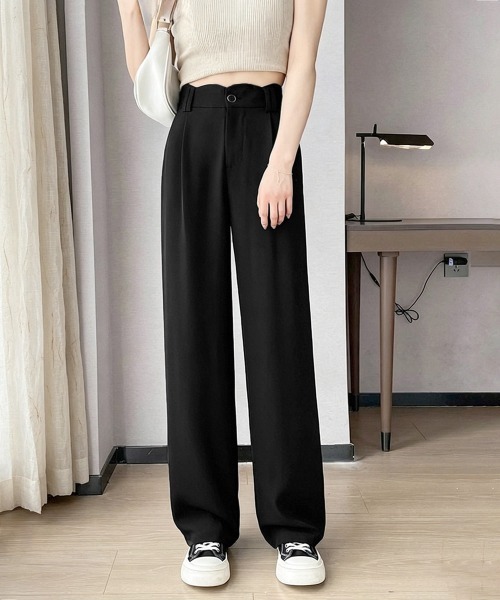 Miniministore（ミニミニストア）の「スラックスレディースタックワイドパンツ夏（スラックス・レディース・アイボリー/ダークグレー/ブラック・M/S/L）」の21枚目の写真