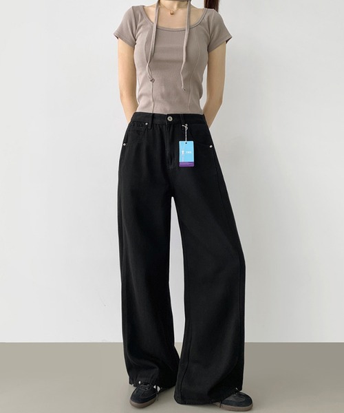 Girly Doll(ガーリードール)の「ハイウエストバックステッチバレルレッグパンツ(その他パンツ・レディース・ホワイト/ブラック・L/M)」の22枚目の写真