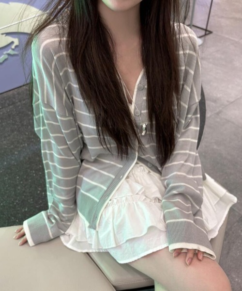 semplice(センプリチェ)の「ガーディアン(カーディガン/ボレロ・レディース・グレー/ベージュ・F)」の7枚目の写真