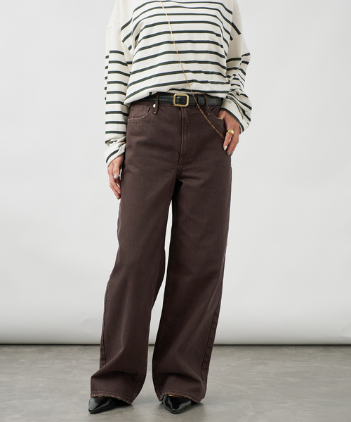 upperhights（アッパーハイツ）の「upper hights アッパーハイツ The Niece Mid-Rise 103323002（デニムパンツ・レディース・ホワイト/ブラウン・26/22/23/24/25）」の2枚目の写真